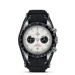 TUDOR Black Bay Chrono White Dial Black Leather Strap 41mm - M79360N-0006