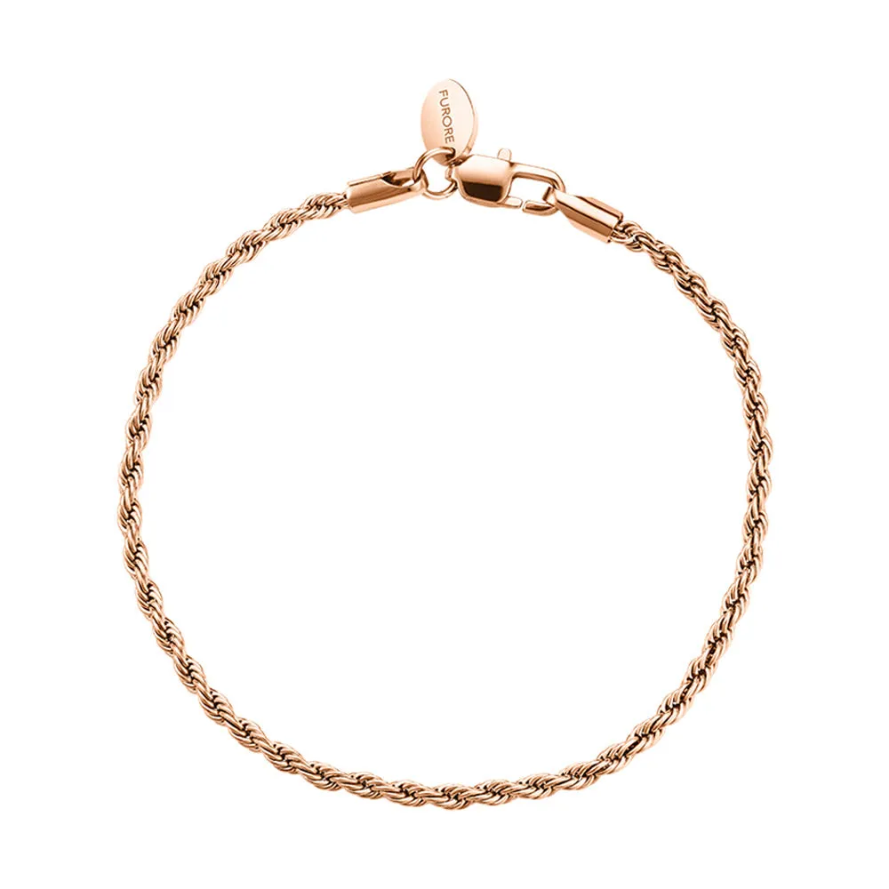 Twisted Stainless Steel Bracelet Rosegold Colour
