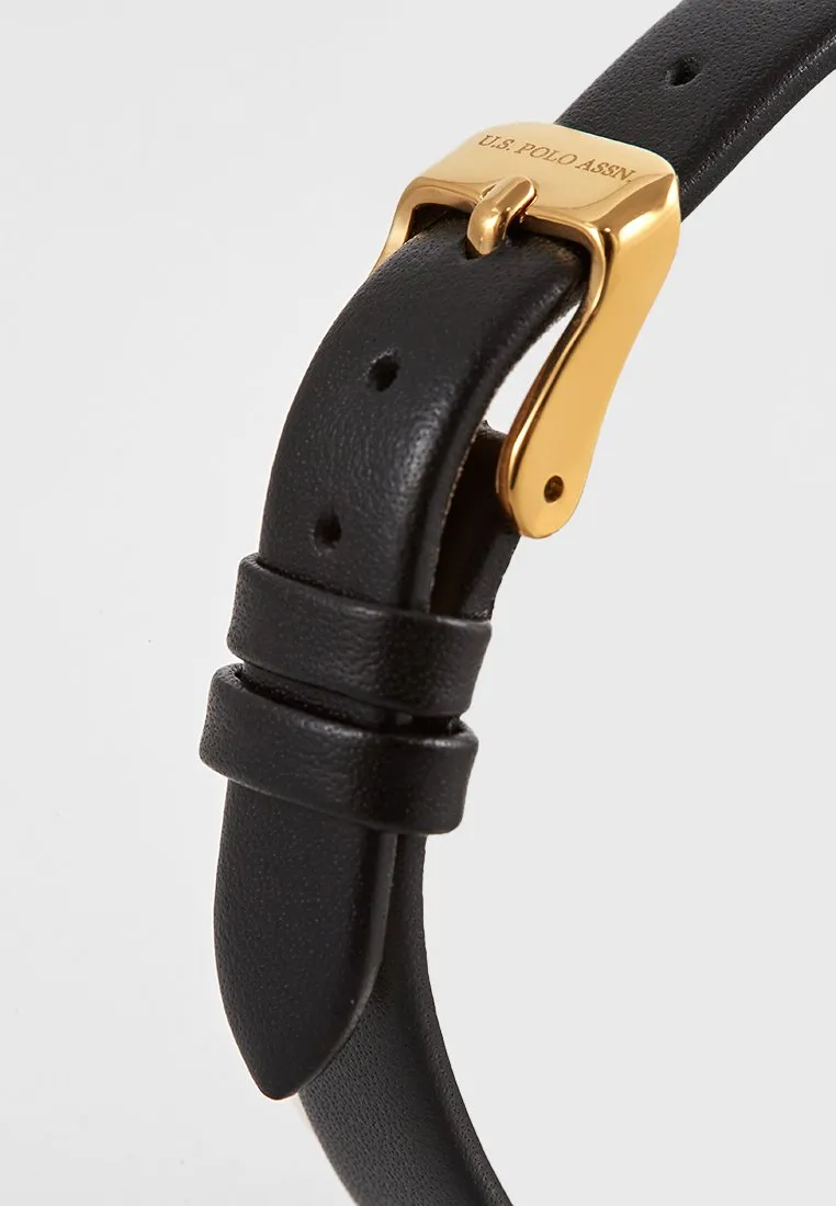 US POLO WOMEN'S CALF LEATHER STRAP WITH RHINESTONE DETAILING