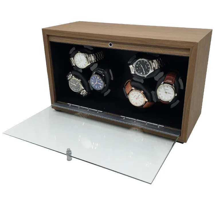 Walnut Auto Self-Winding Watch Box - 6 Piece
