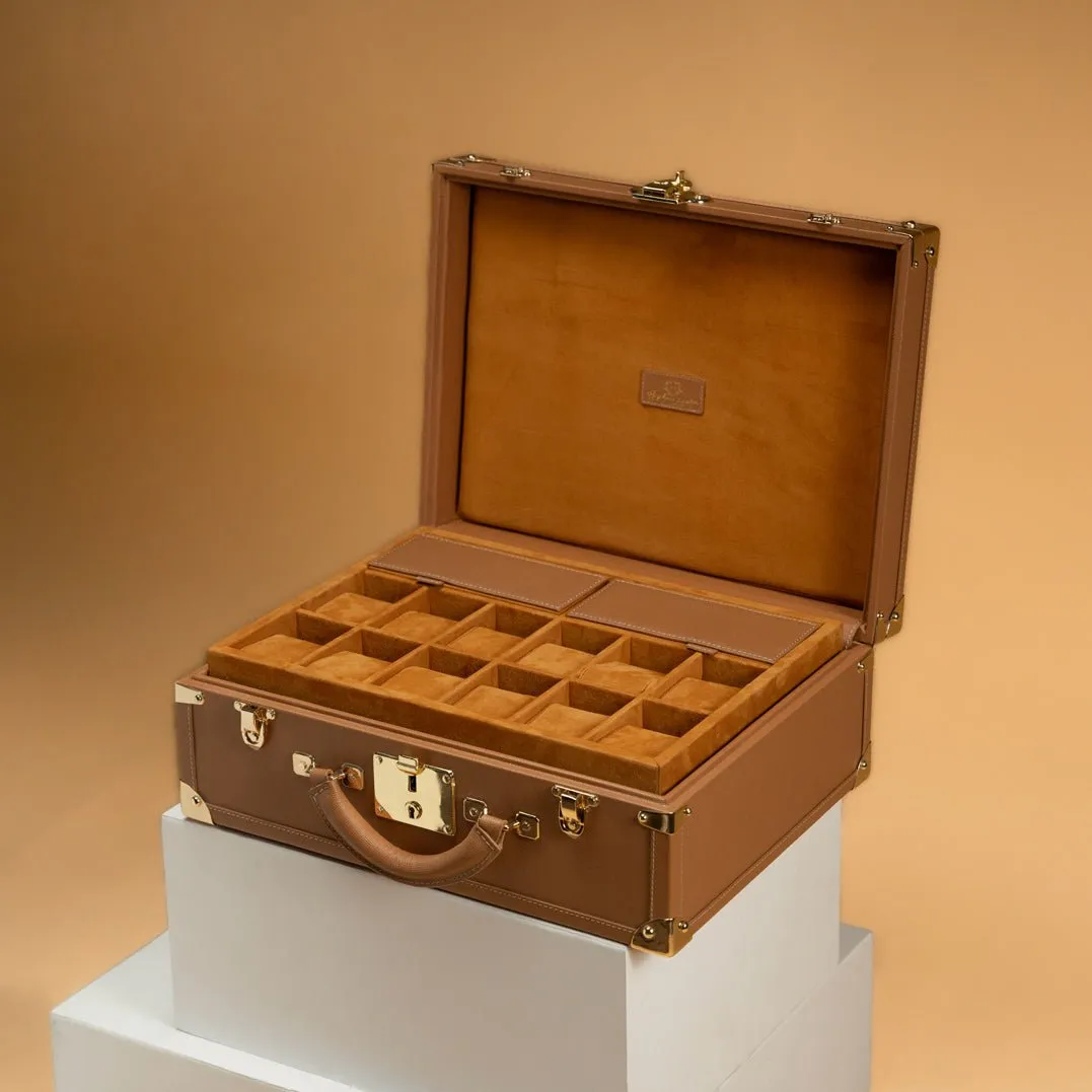 Watch Trunk - Saffiano Camel