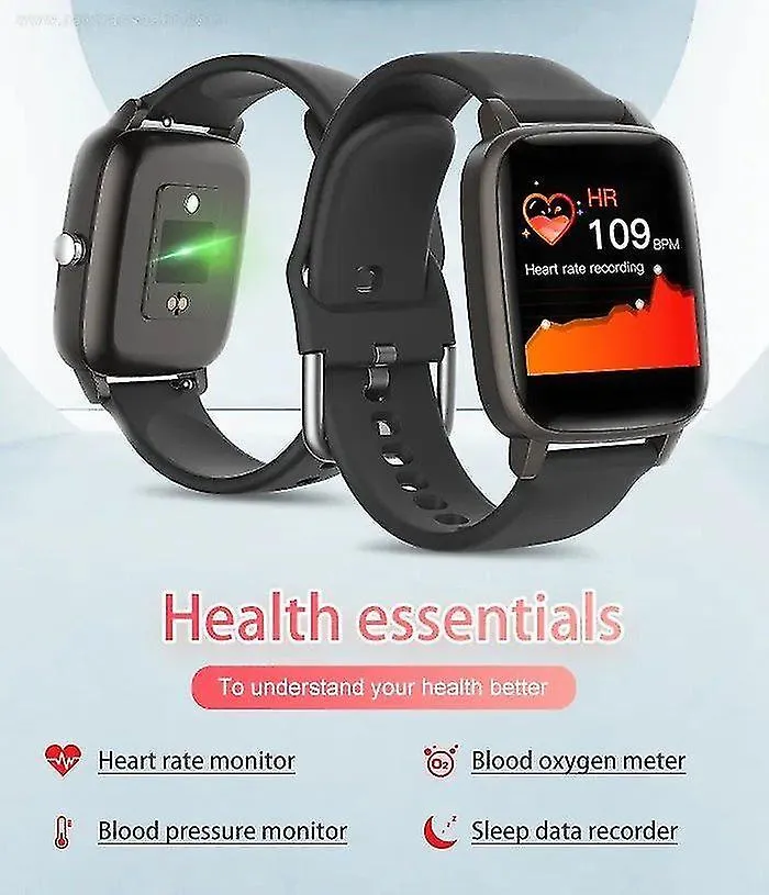 Watches stylish fitness tracker waterproof smart watch health data monitor black