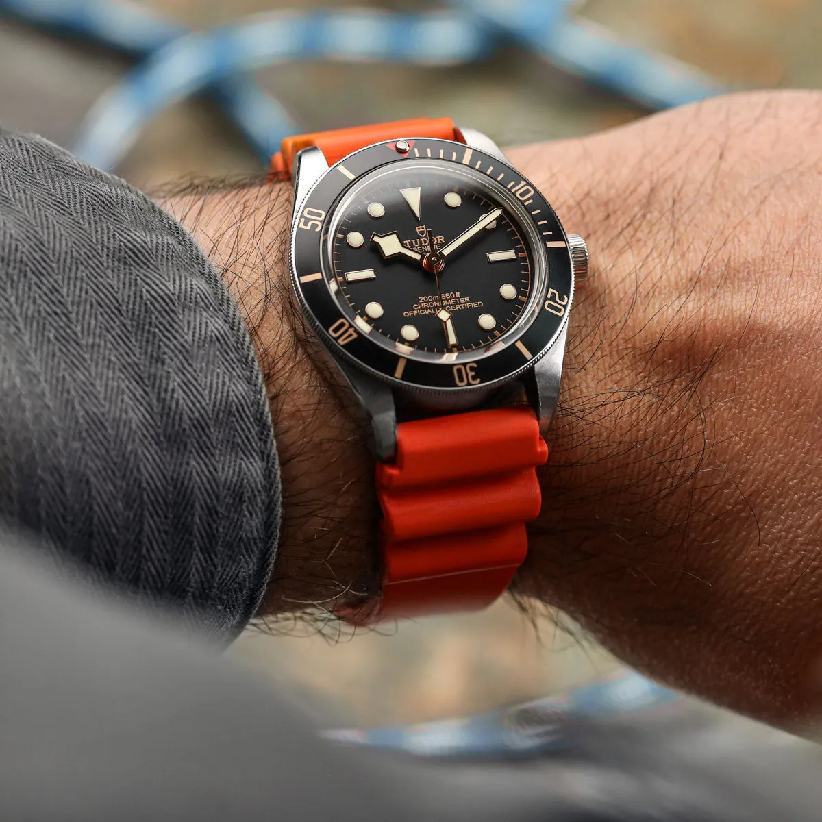 WatchGecko 285 Italian Rubber Diver's Watch Strap - Orange