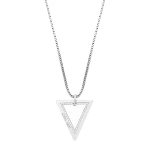 WHITE GOLD  NECKLACE - MEDIUM TRI-TAG