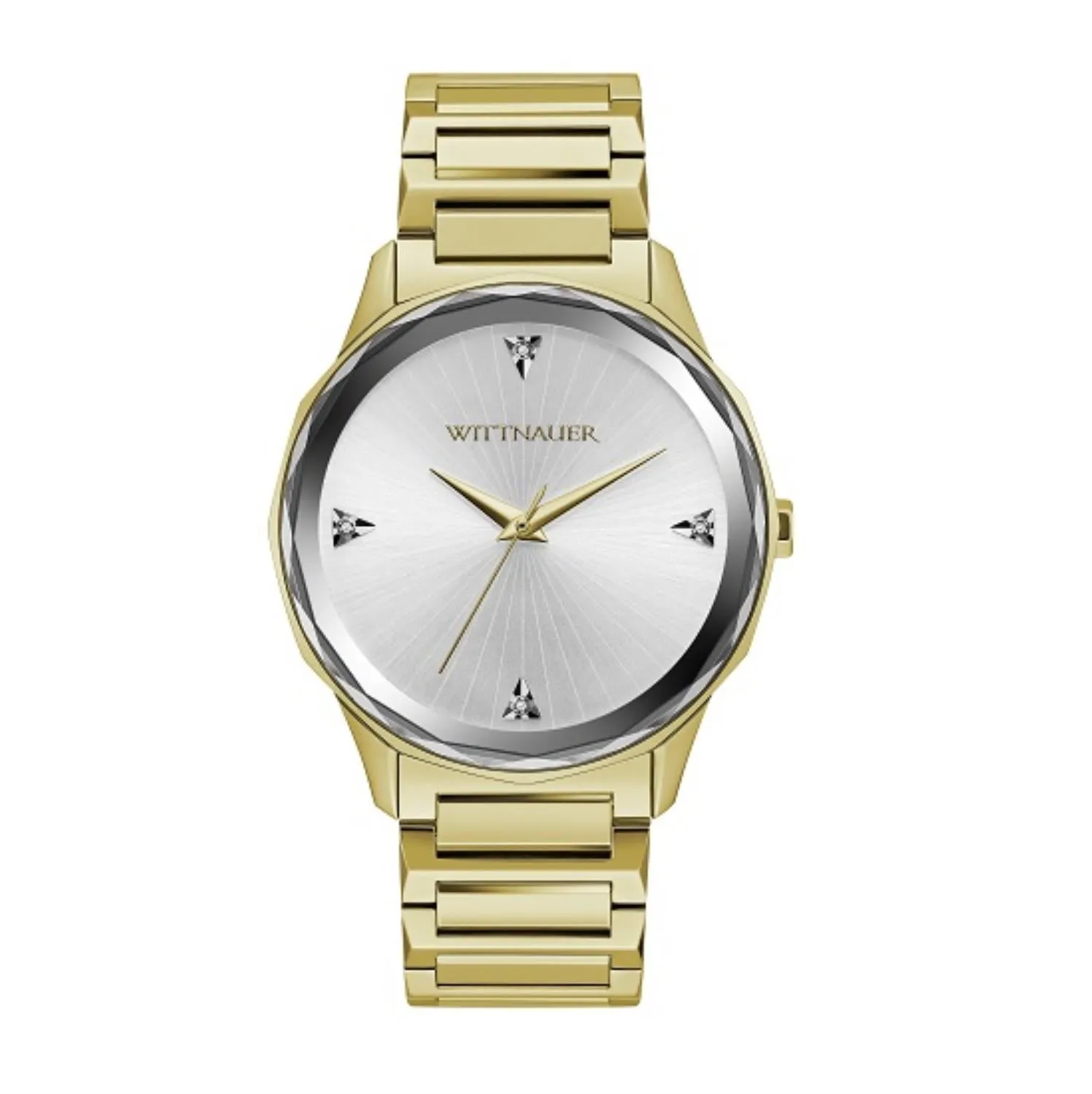 Wittnauer with 42MM Silvertone Round Dial Stainless Steel Watch Band. WN3094