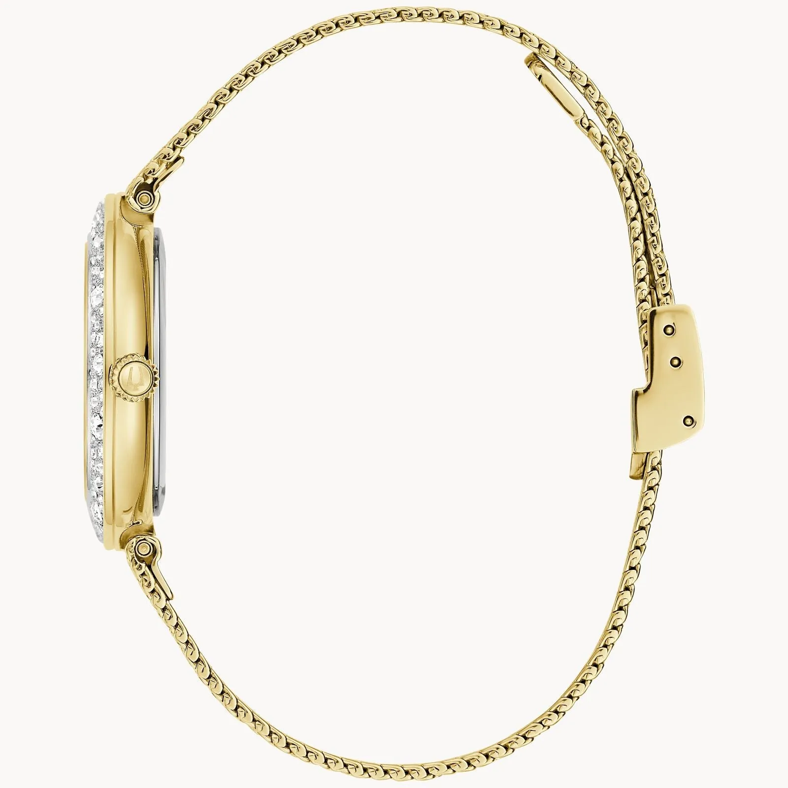 Women's Gold Tone Bulova Watch with Crystals 98L321