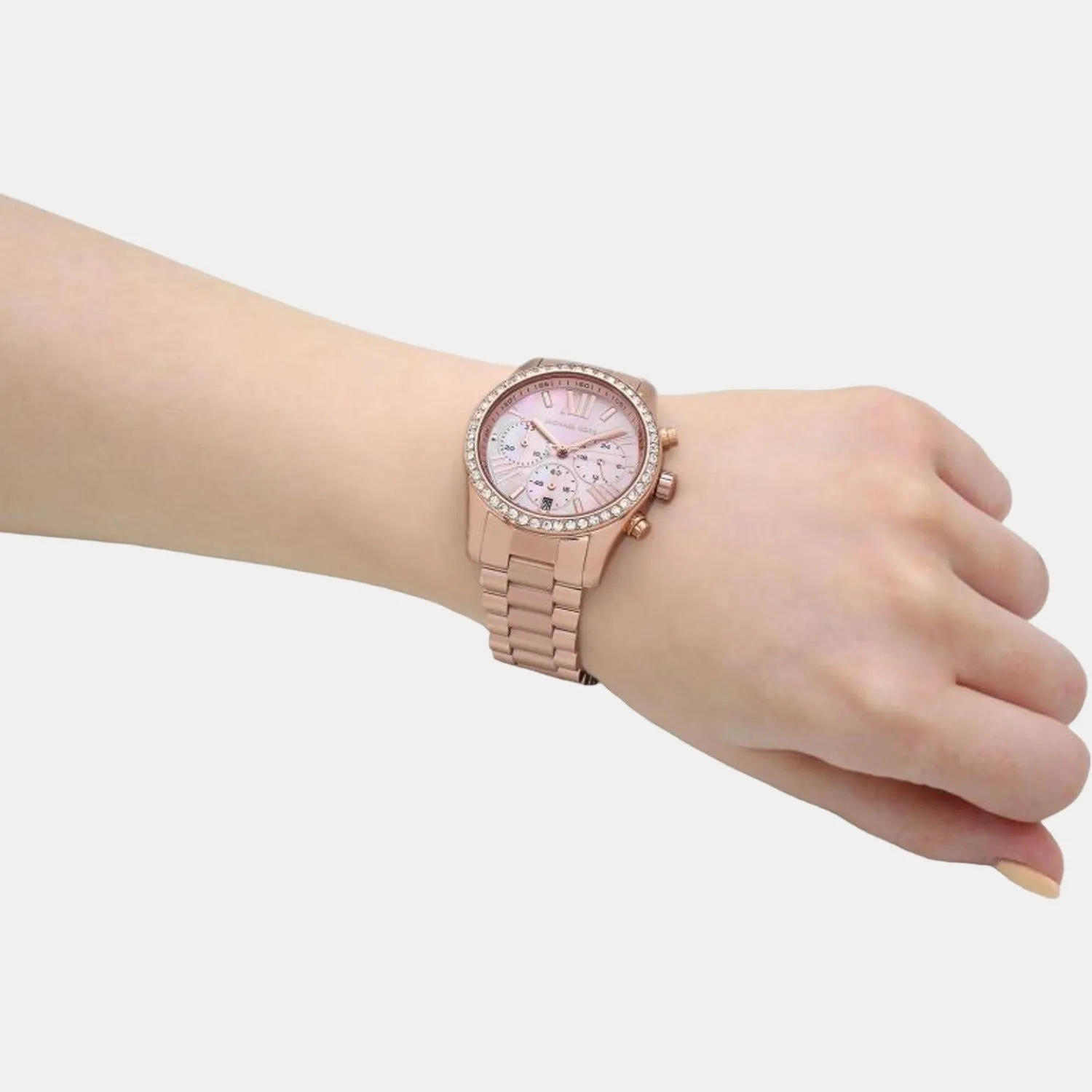 Women's Pink Stainless Steel Chronograph Watch MK7242
