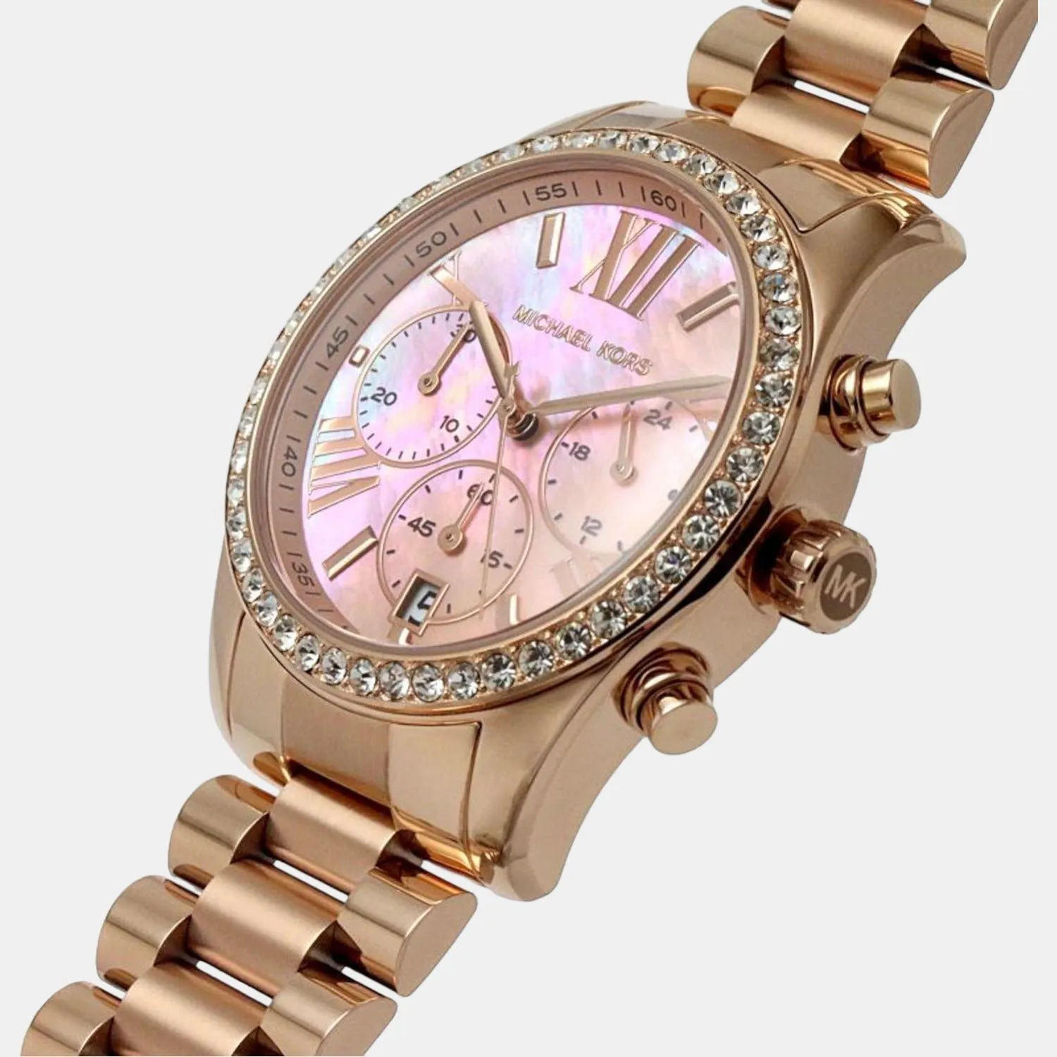 Women's Pink Stainless Steel Chronograph Watch MK7242