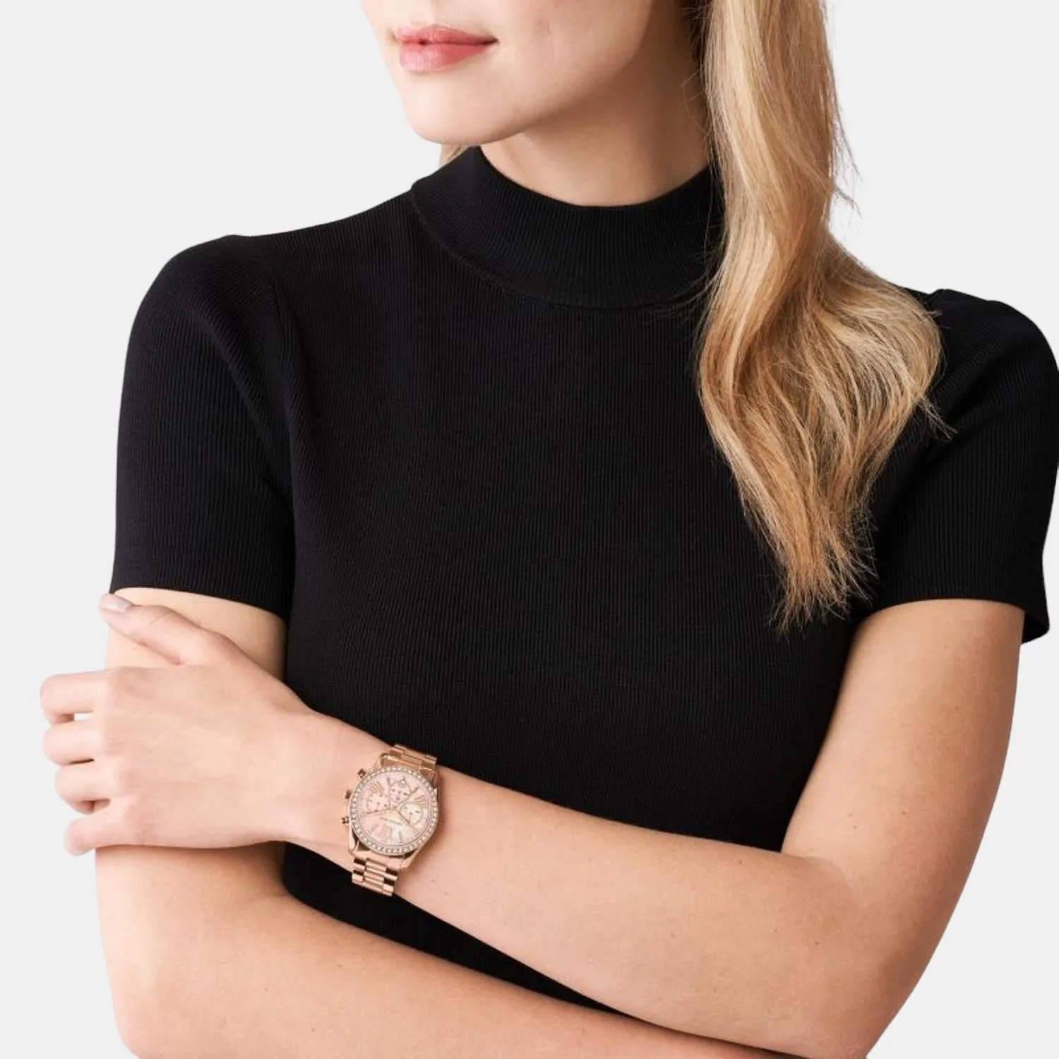 Women's Pink Stainless Steel Chronograph Watch MK7242