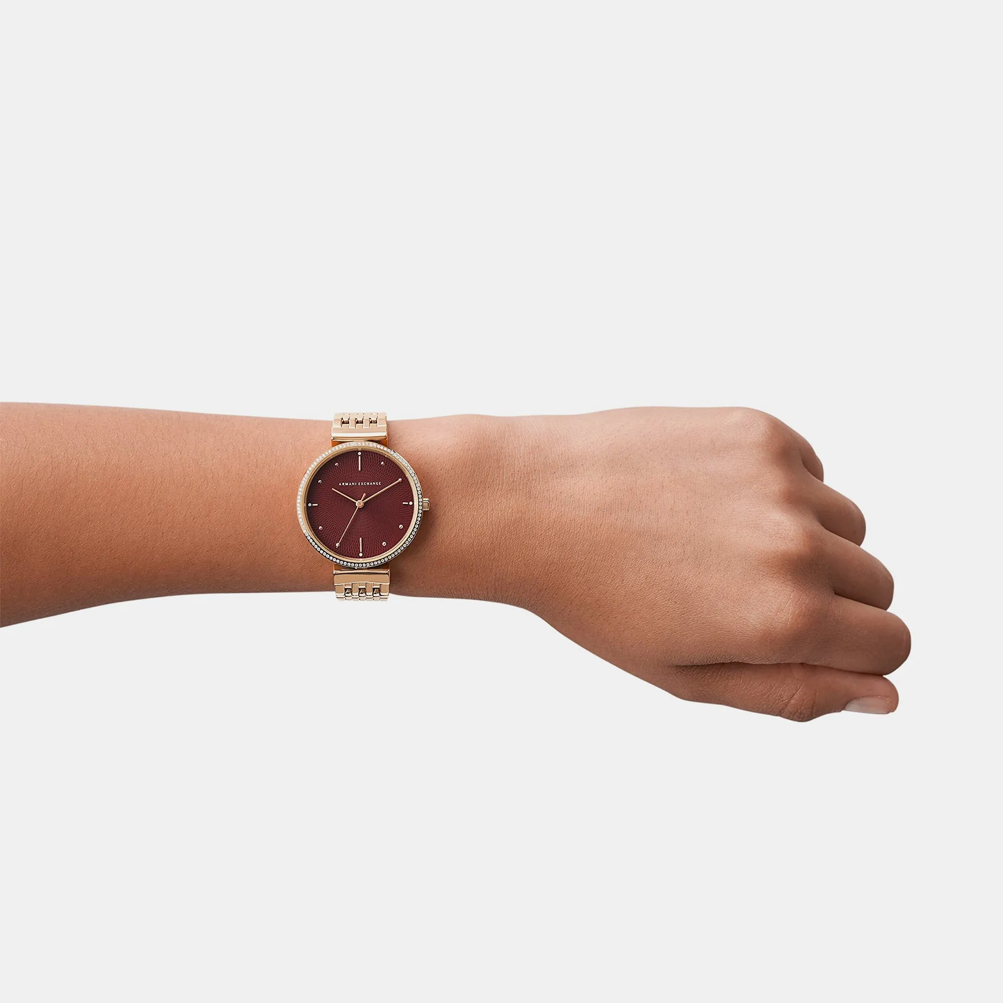 Women's Red Analog Stainless Steel Watch AX5912