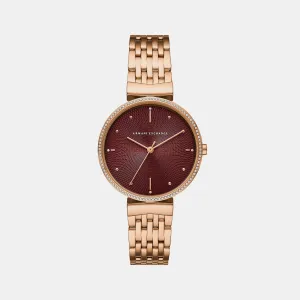 Women's Red Analog Stainless Steel Watch AX5912
