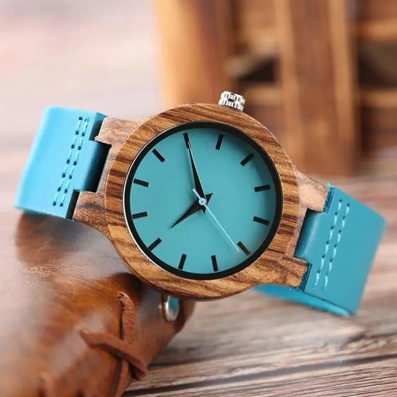 Wood Watch Luxury Royal Blue Bands