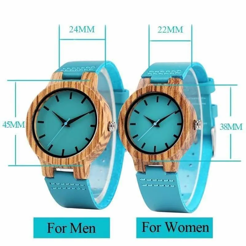Wood Watch Luxury Royal Blue Bands