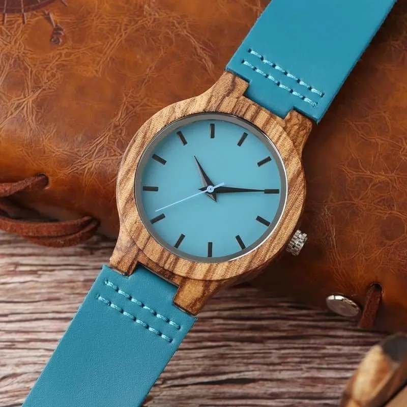 Wood Watch Luxury Royal Blue Bands