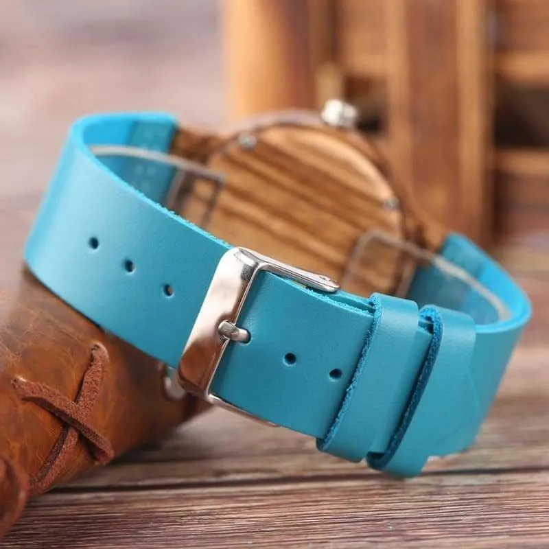 Wood Watch Luxury Royal Blue Bands