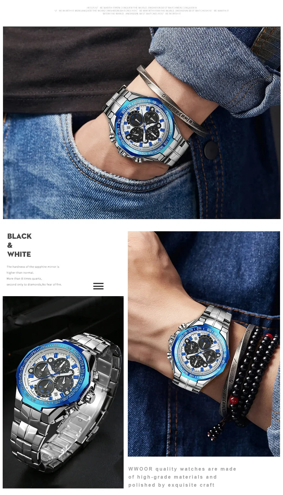 WWOOR 2024 New Luxury Classic Men's Watch