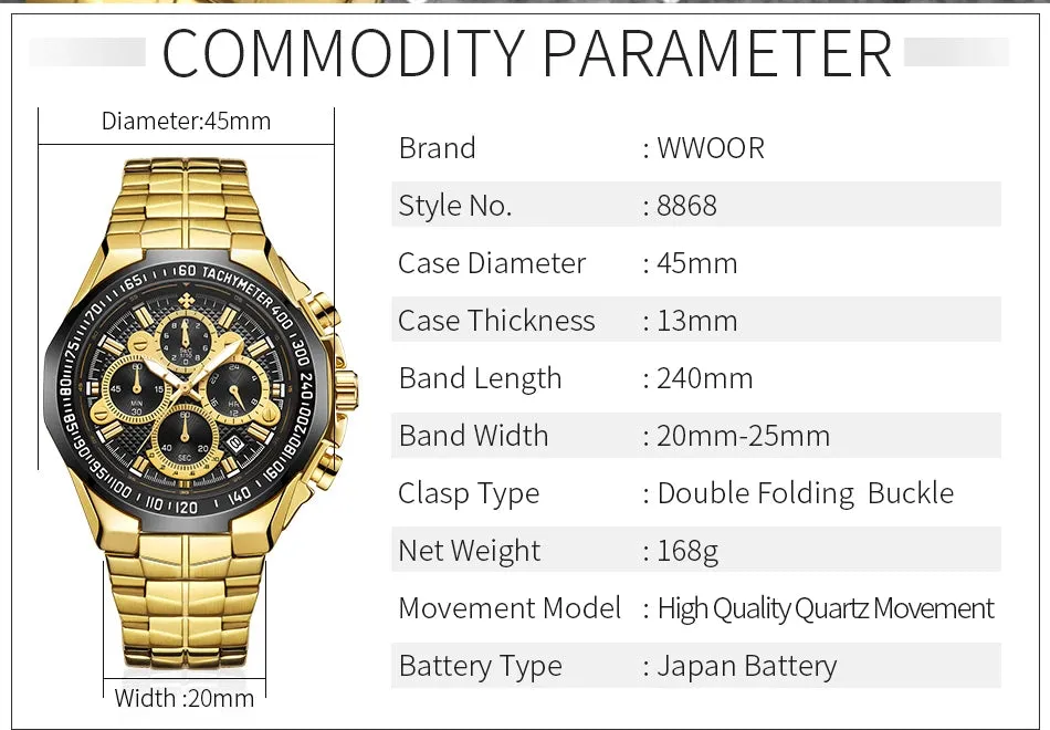 WWOOR 2024 New Luxury Classic Men's Watch
